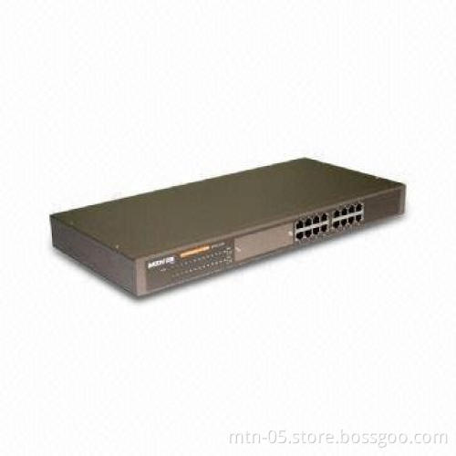 16-port Ethernet Switch, Supports MAC Address Automatic-learning and Automatic-aging